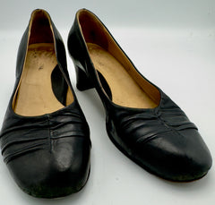 Women’s Black Leather Heel Shoes