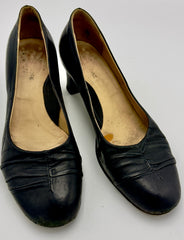 Women’s Black Leather Heel Shoes
