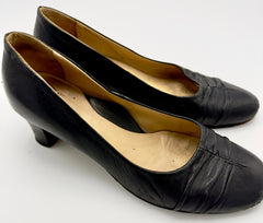 Women’s Black Leather Heel Shoes