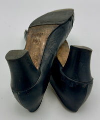 Women’s Black Leather Heel Shoes